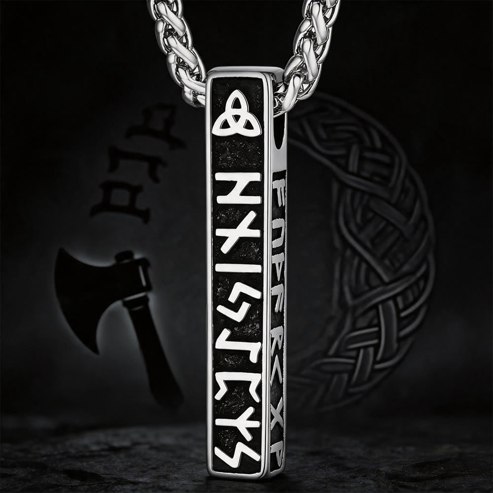 WorldNorse Viking Rune Vertical Bar Amulett Halskette - Silber - image 7