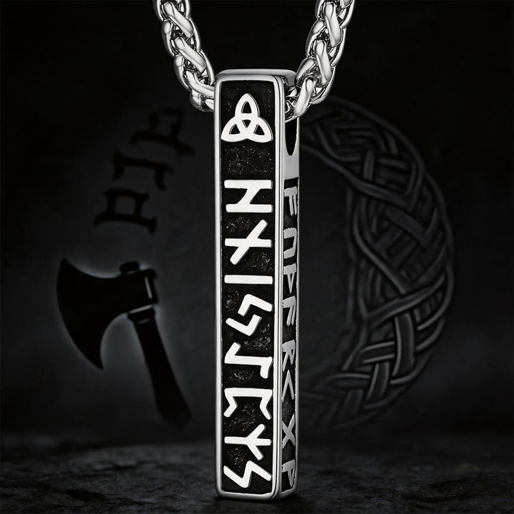 WorldNorse Viking Rune Vertical Bar Amulett Halskette - Silber - image 7