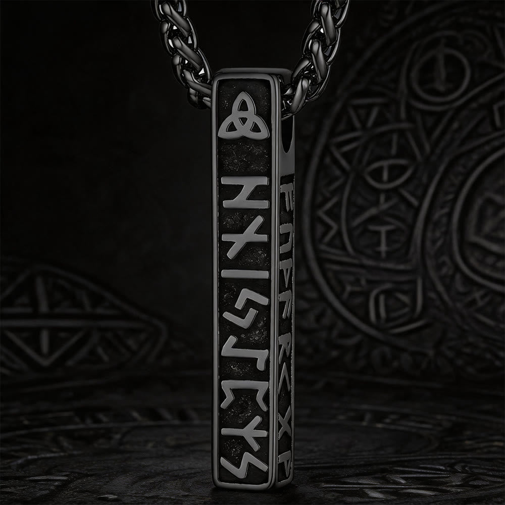 WorldNorse Viking Rune Vertical Bar Amulett Halskette - Schwarz - image 1