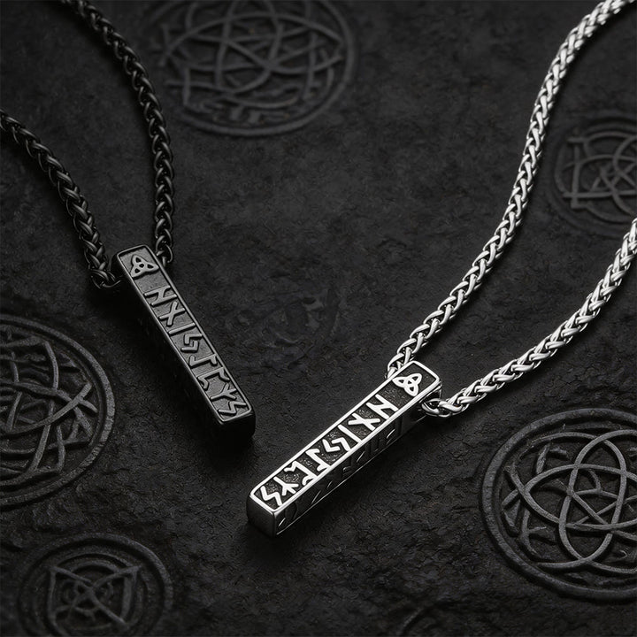 WorldNorse Viking Rune Vertical Bar Amulett Halskette - image 0