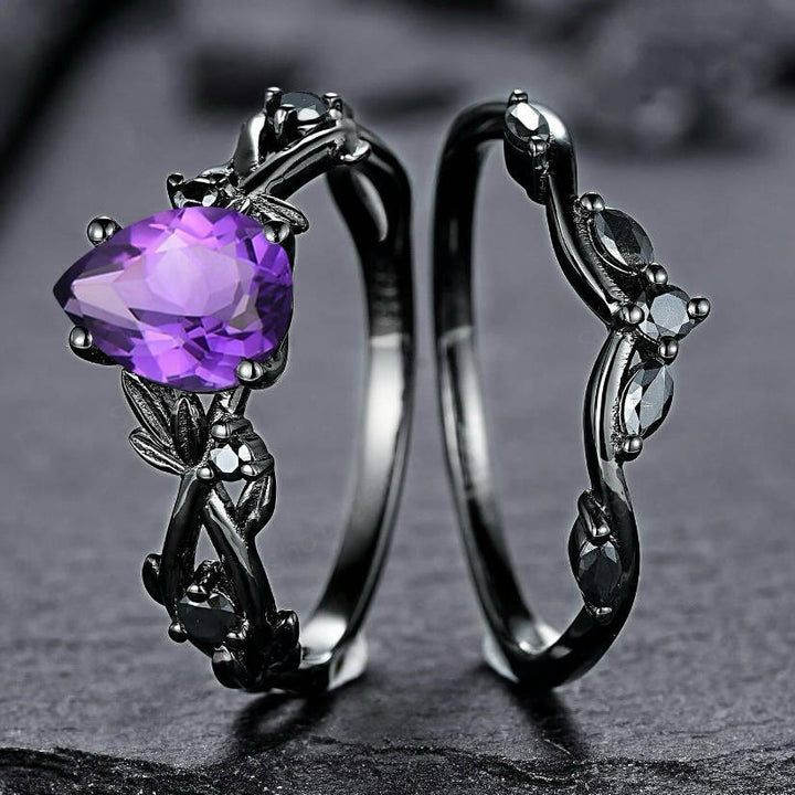 WorldNorse Herz von Yggdrasil , blattumwickelter Amethystring-Set - image 8