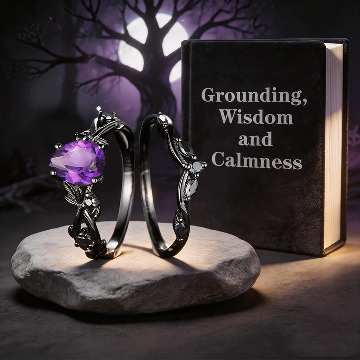WorldNorse Herz von Yggdrasil , blattumwickelter Amethystring-Set - image 4