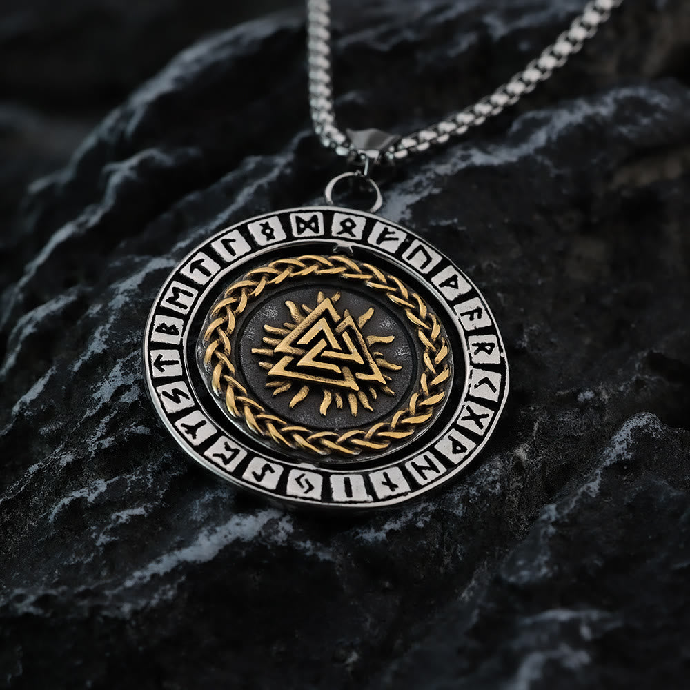 WorldNorse Doppelseitige Halskette mit Keltischer Knoten , Rune Valknut -Spinner - image 5
