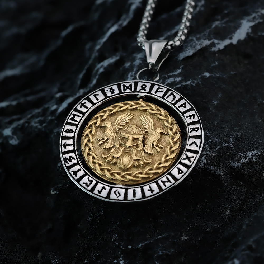 WorldNorse Doppelseitige Halskette mit Keltischer Knoten , Rune Valknut -Spinner - image 2