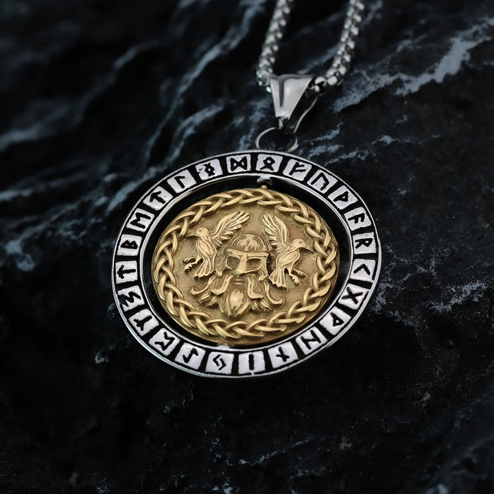 WorldNorse Doppelseitige Halskette mit Keltischer Knoten , Rune Valknut -Spinner - image 2