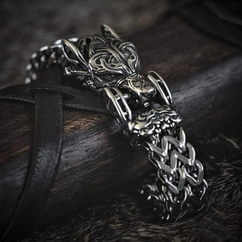 WorldNorse Fenrir Wolf Geflochtenes Ketten-Kriegerarmband - image 8