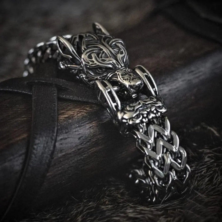 WorldNorse Fenrir Wolf Geflochtenes Ketten-Kriegerarmband - image 8