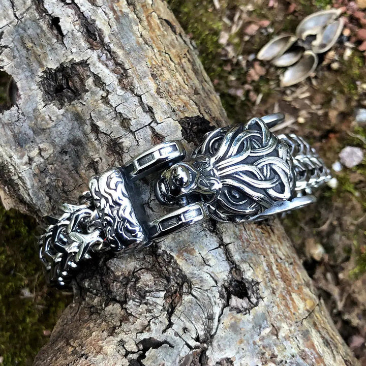 WorldNorse Fenrir Wolf Geflochtenes Ketten-Kriegerarmband - image 3