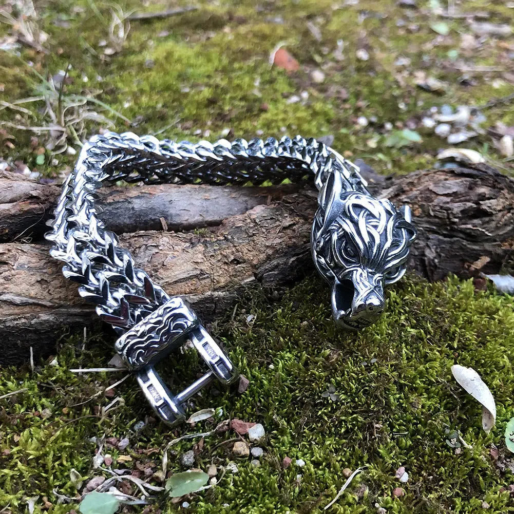 WorldNorse Fenrir Wolf Geflochtenes Ketten-Kriegerarmband - image 5