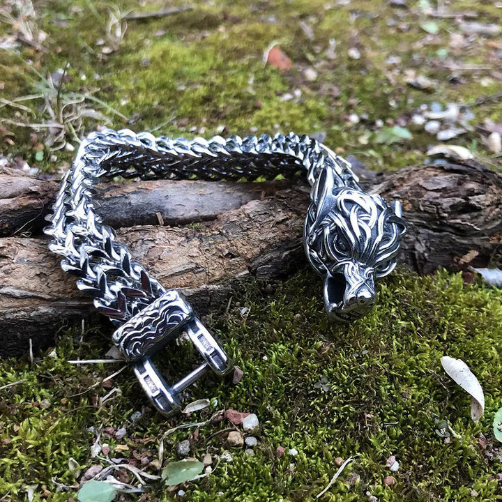 WorldNorse Fenrir Wolf Geflochtenes Ketten-Kriegerarmband - image 5