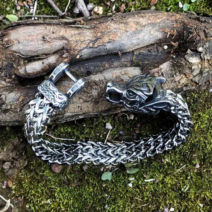 WorldNorse Fenrir Wolf Geflochtenes Ketten-Kriegerarmband - image 6