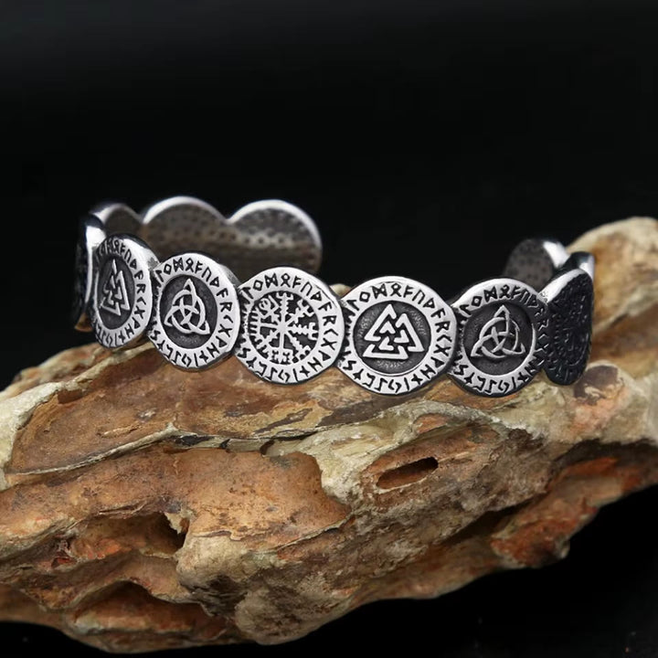 WorldNorse Rune Vegvisir Valknut Armband - Silber - image 0