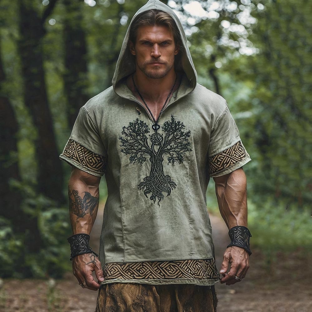 WorldNorse Leinenhemd mit Keltischer Knoten vom Baum des Lebens - US/UK/AU50, EU60 (5XL) - image 0