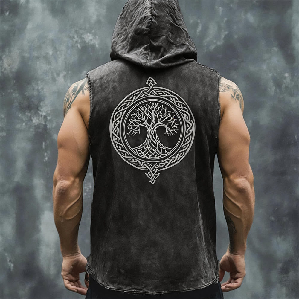 WorldNorse Yggdrasil Keltischer Knoten Kreis Kapuzen- Weste - US/UK/AU50, EU60 (5XL) - image 0