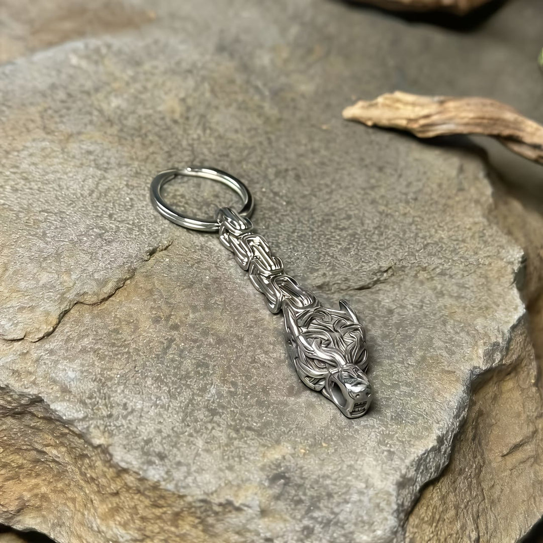 WorldNorse „Fenrirs Macht“ Wikinger- Wolf -Schlüsselanhänger - Silber - image 3