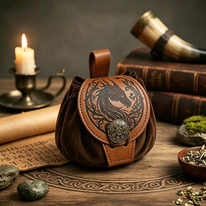WorldNorse Nordischer Drache Yggdrasil Kordelzugbeutel - Nordischer Drache - image 1