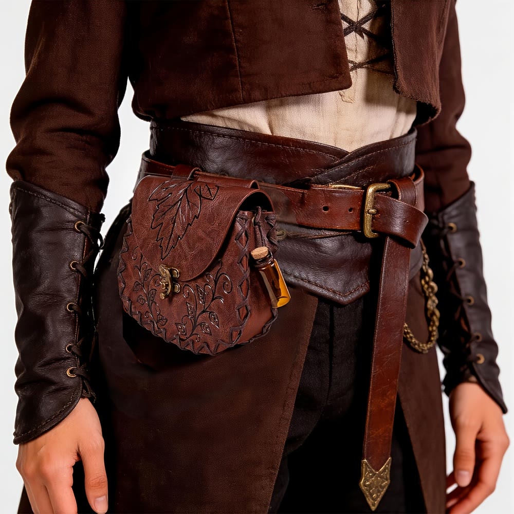 WorldNorse Lederbeutel mit Weinblattprägung - image 1