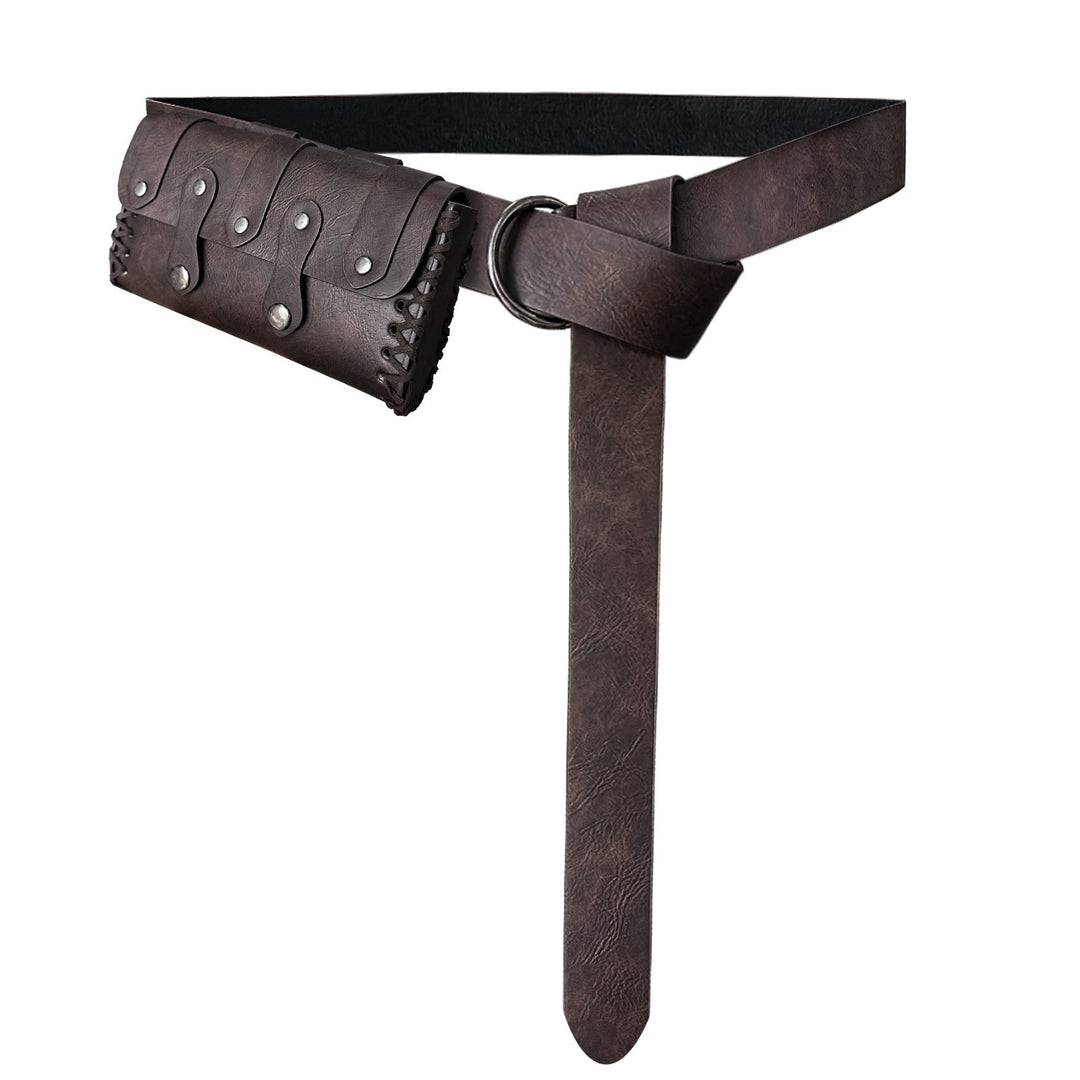 WorldNorse Mittelalterliche Vintage-Nietengürteltasche - Braun - Tasche + Gürtel - image 6