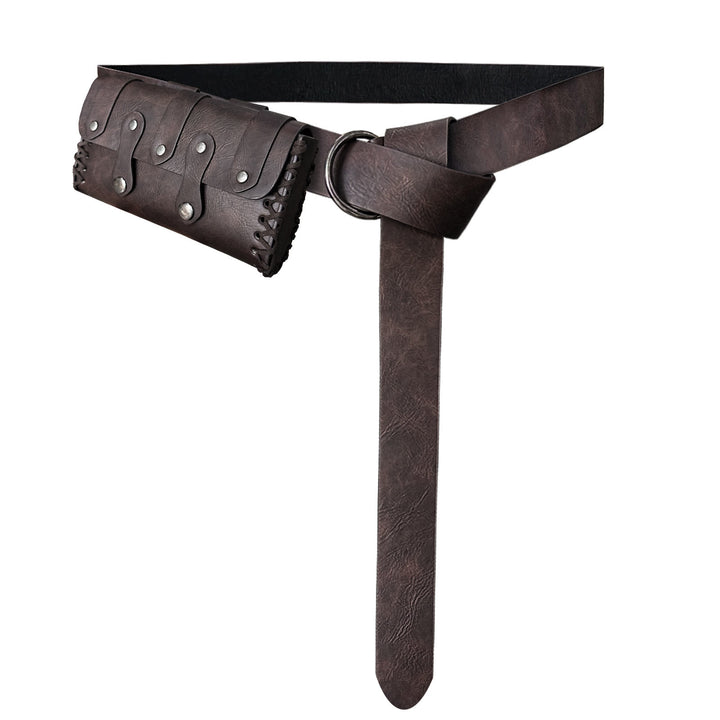 WorldNorse Mittelalterliche Vintage-Nietengürteltasche - Braun - Tasche + Gürtel - image 6