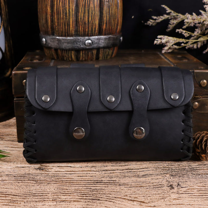 WorldNorse Mittelalterliche Vintage-Nietengürteltasche - image 1