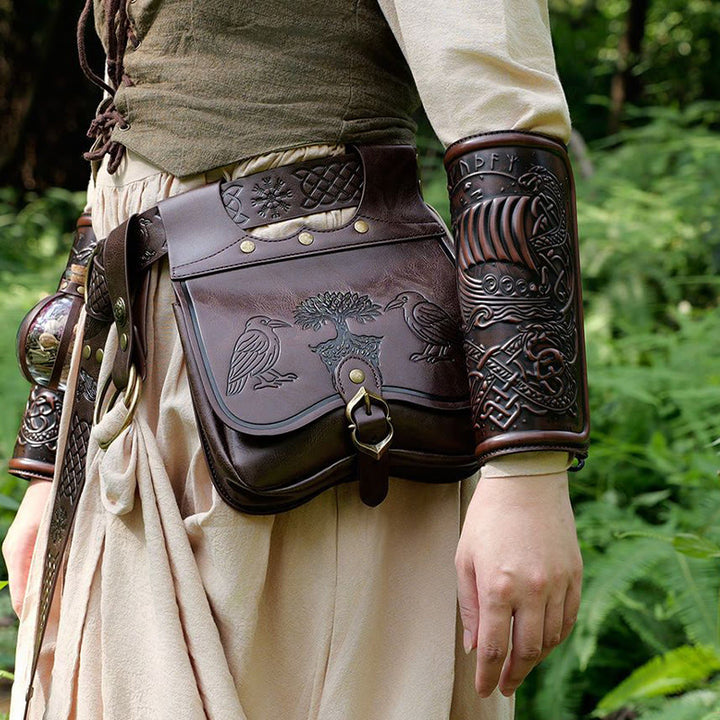 WorldNorse Yggdrasil und Odins Raben geprägte Tasche - image 7