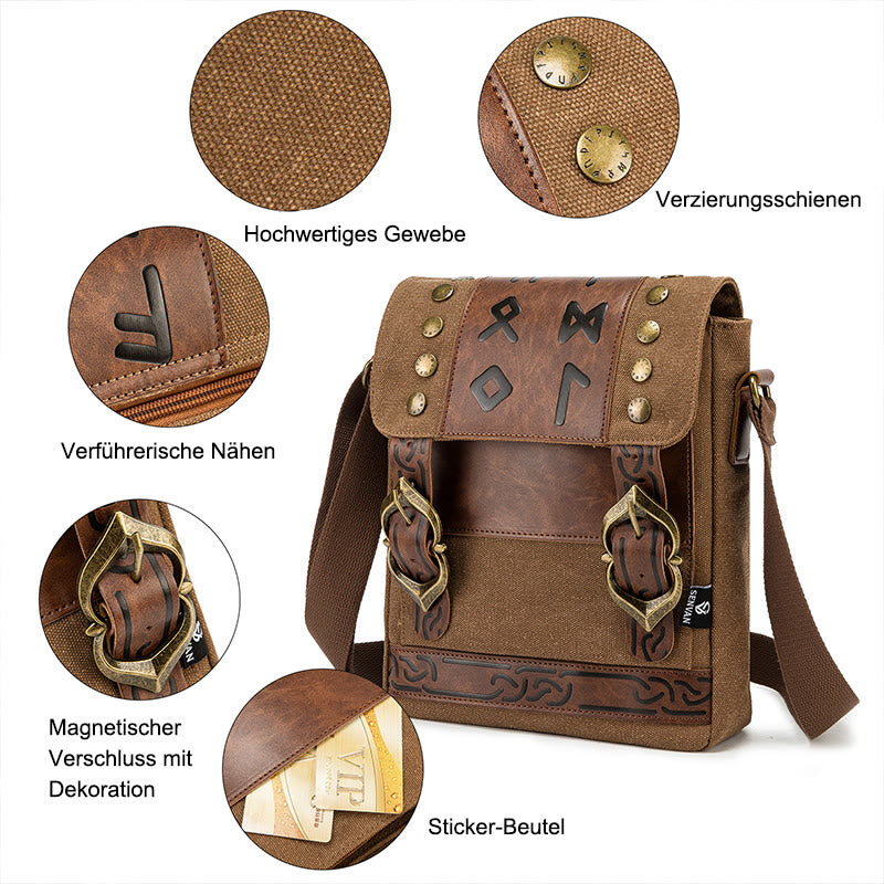 WorldNorse Nordic Buckle Rune Satchel Pouch Bag - image 3