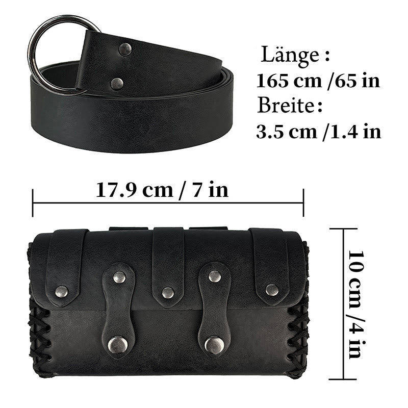 WorldNorse Mittelalterliche Vintage-Nietengürteltasche - image 3
