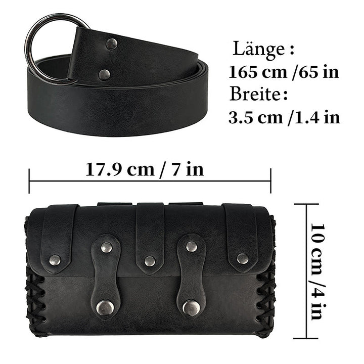 WorldNorse Mittelalterliche Vintage-Nietengürteltasche - image 3