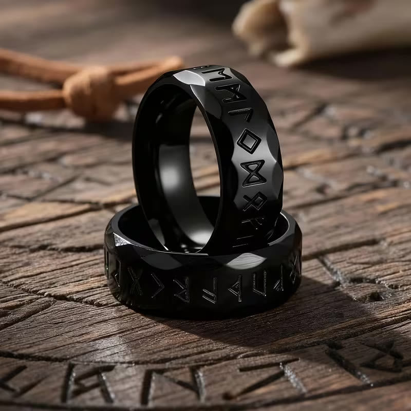 WorldNorse Gehämmerter Futhark-Runen-Wikinger-Amulettring - image 11