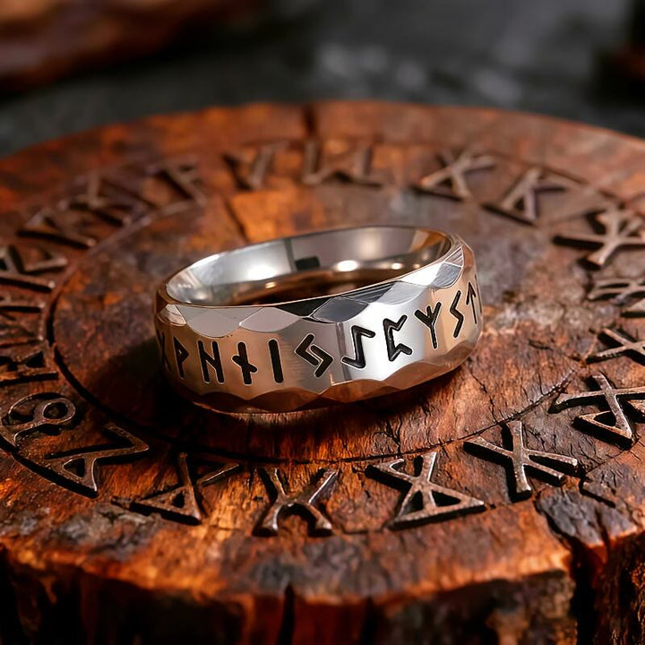 WorldNorse Gehämmerter Futhark-Runen-Wikinger-Amulettring - image 6