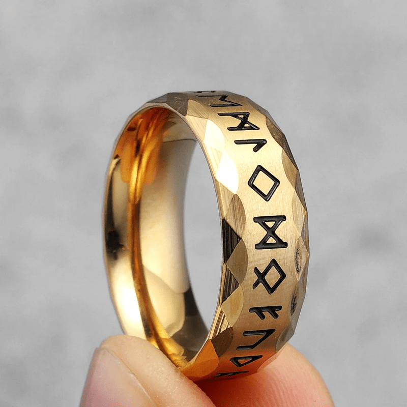 WorldNorse Gehämmerter Futhark-Runen-Wikinger-Amulettring - image 15