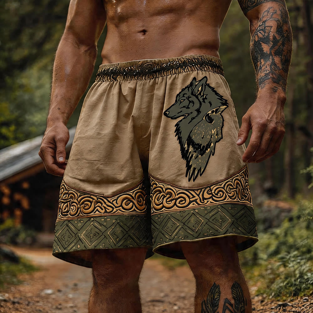 Shorts mit keltischem Muster und Wikinger- Wolf -Motiv von WorldNorse - US/UK/AU50, EU60 (5XL) - image 0