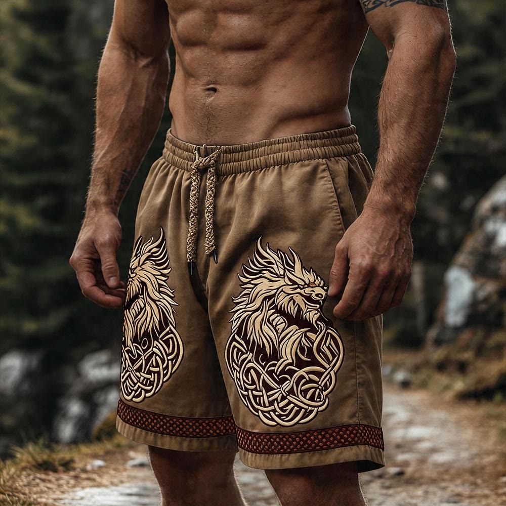 WorldNorse Shorts mit Nordischer Drache -Knotenmuster - US/UK/AU50, EU60 (5XL) - image 0