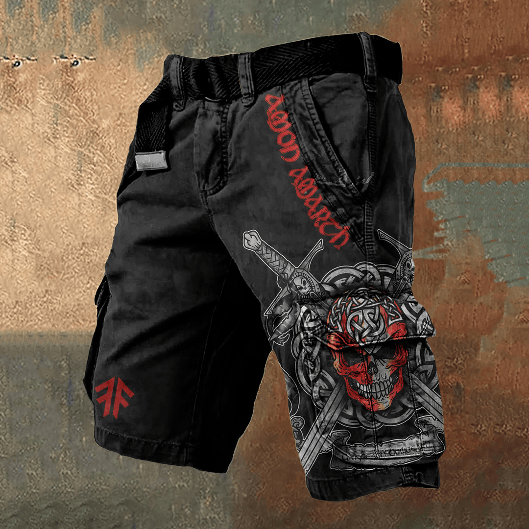 WorldNorse Cargo-Shorts mit Keltischer Knoten und Rune aus Wikinger-Motiv - US/UK/AU50，EU60 (5XL) - image 0