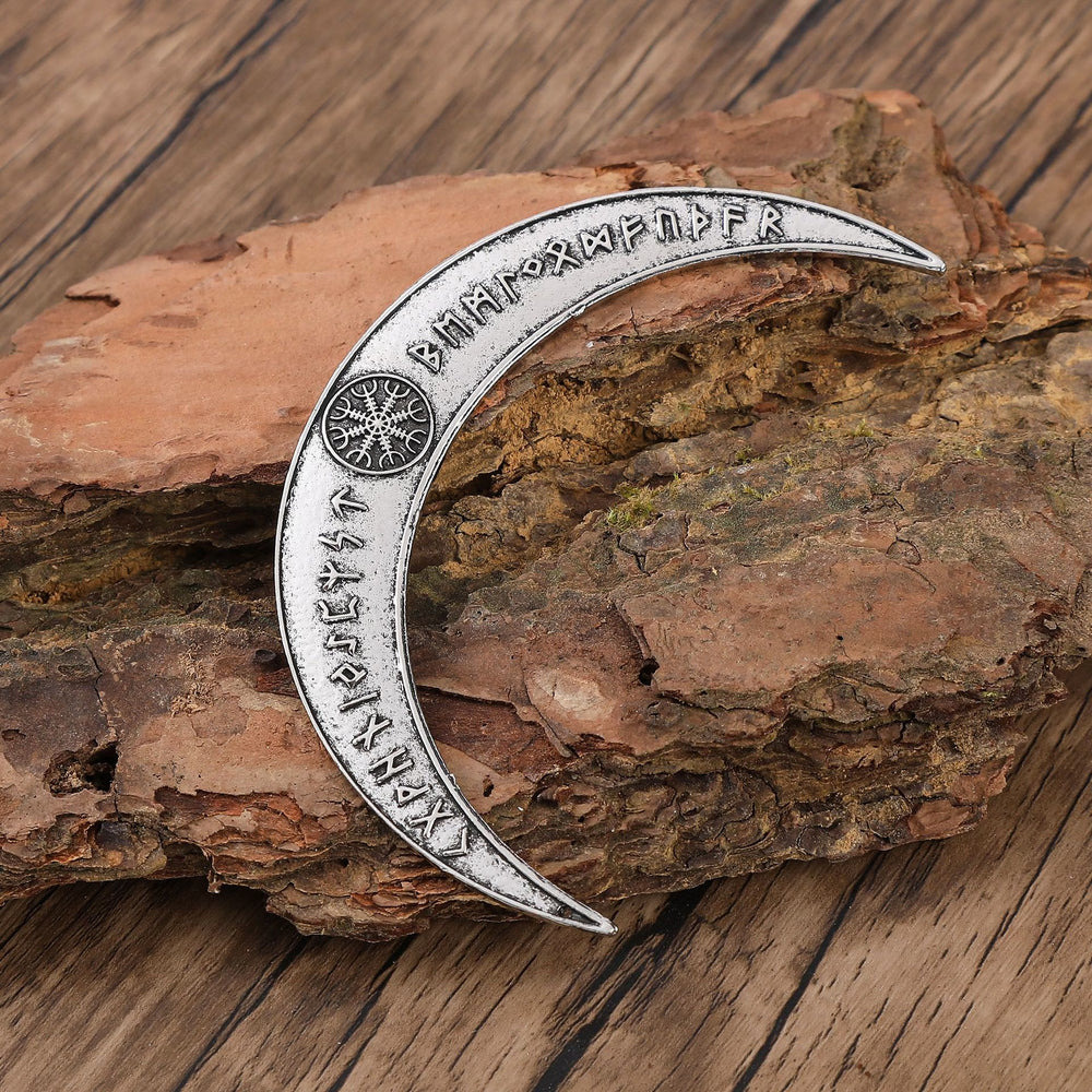 WorldNorse Helm der Ehrfurcht Rune Halbmond-Haarnadel - image 1