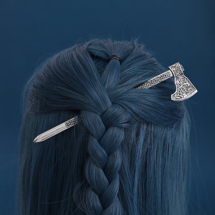 WorldNorse Geschnitzte Wikinger Axt Haarnadel - image 8