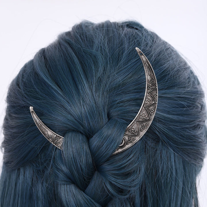 WorldNorse Triquetra Knotenmuster Halbmond Haarnadel - image 1
