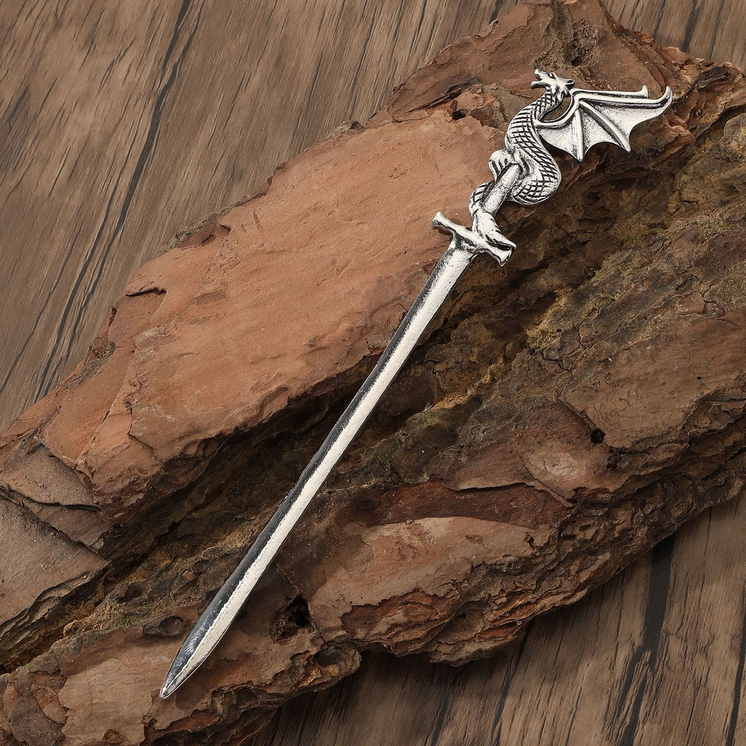 WorldNorse Haarnadel mit Drachenschwert - Nordischer Drache - image 0