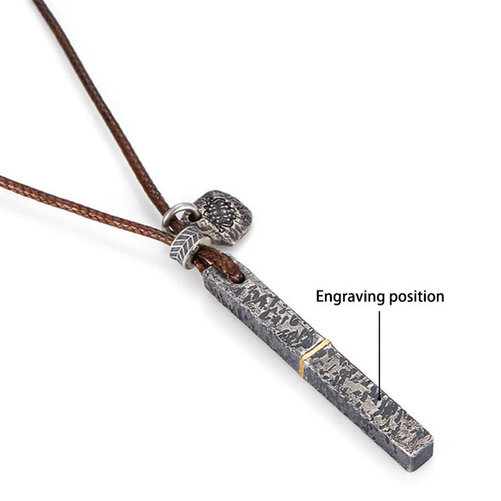 WorldNorse Handgefertigtes Halskette aus 999er Silber mit handgefertigter, vulkanisch strukturierter Goldstreifen-Optik - Mit Wachsseil - JA, BITTE - image 4