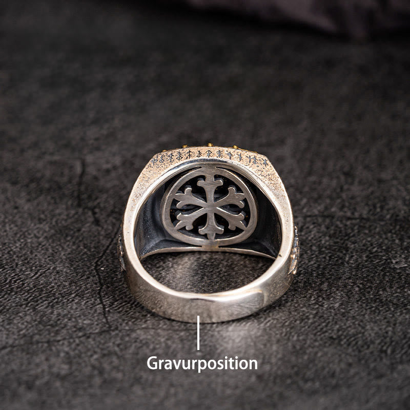 WorldNorse Ring aus handgefertigtem 925er Silber mit Valknut und Wikingersymbolen - image 13