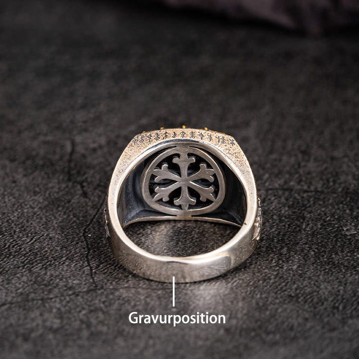 WorldNorse Ring aus handgefertigtem 925er Silber mit Valknut und Wikingersymbolen - image 13
