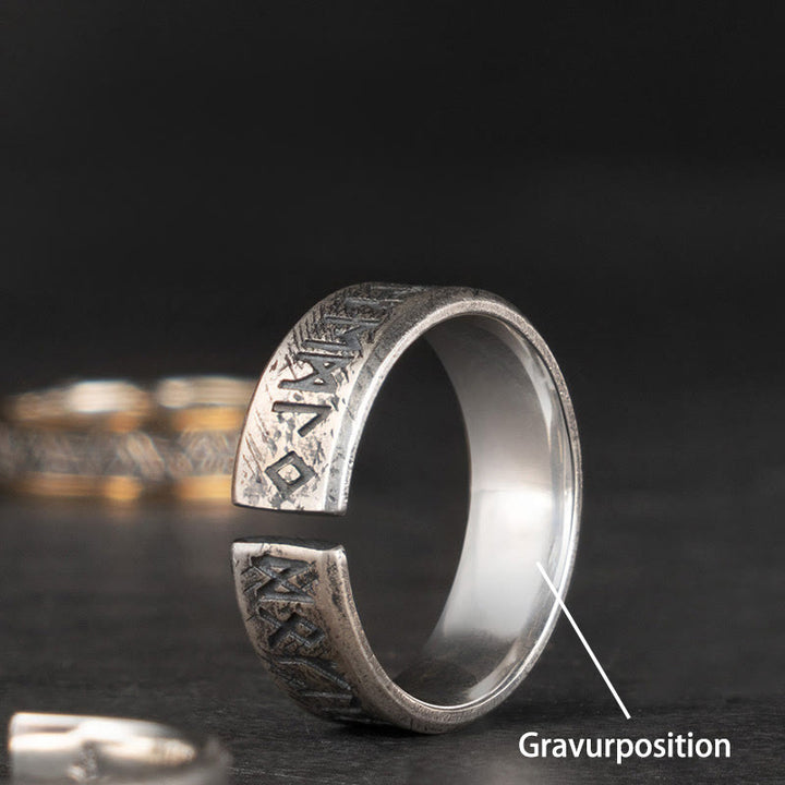 WorldNorse handgefertigtes 925er Silber Wikinger-Ring mit Rune - US 11-12 - JA, BITTE - image 4