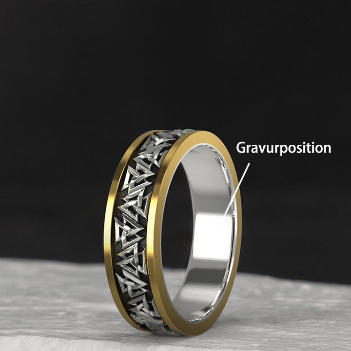 WorldNorse handgefertigtes 925er Silber Nordischer Valknut Ring - 67mm - JA, BITTE - image 3