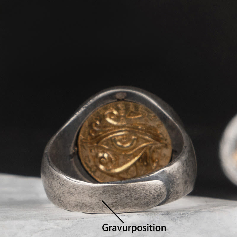 WorldNorse handgefertigtes 925er Silber Linkes Auge des Horus Ring - US 7-US 12 - JA, BITTE - image 3