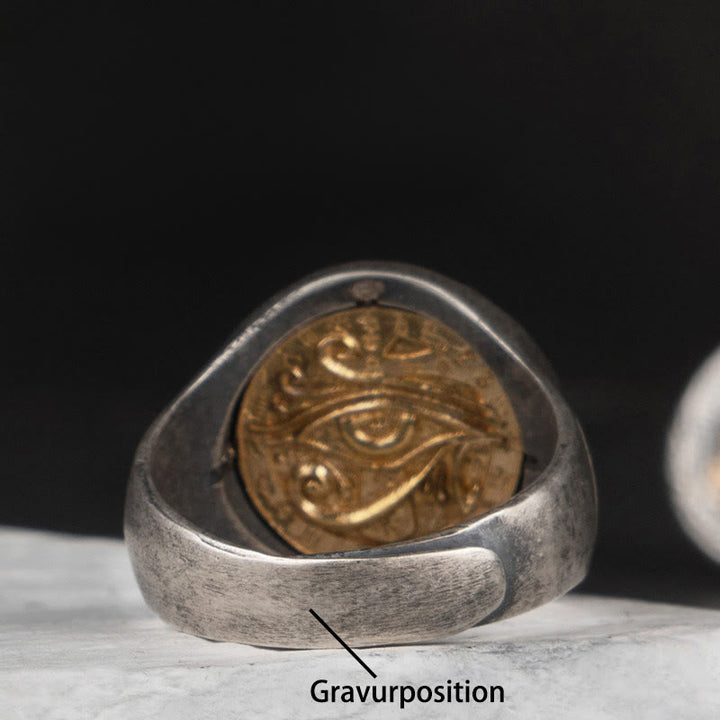 WorldNorse handgefertigtes 925er Silber Linkes Auge des Horus Ring - US 7-US 12 - JA, BITTE - image 3