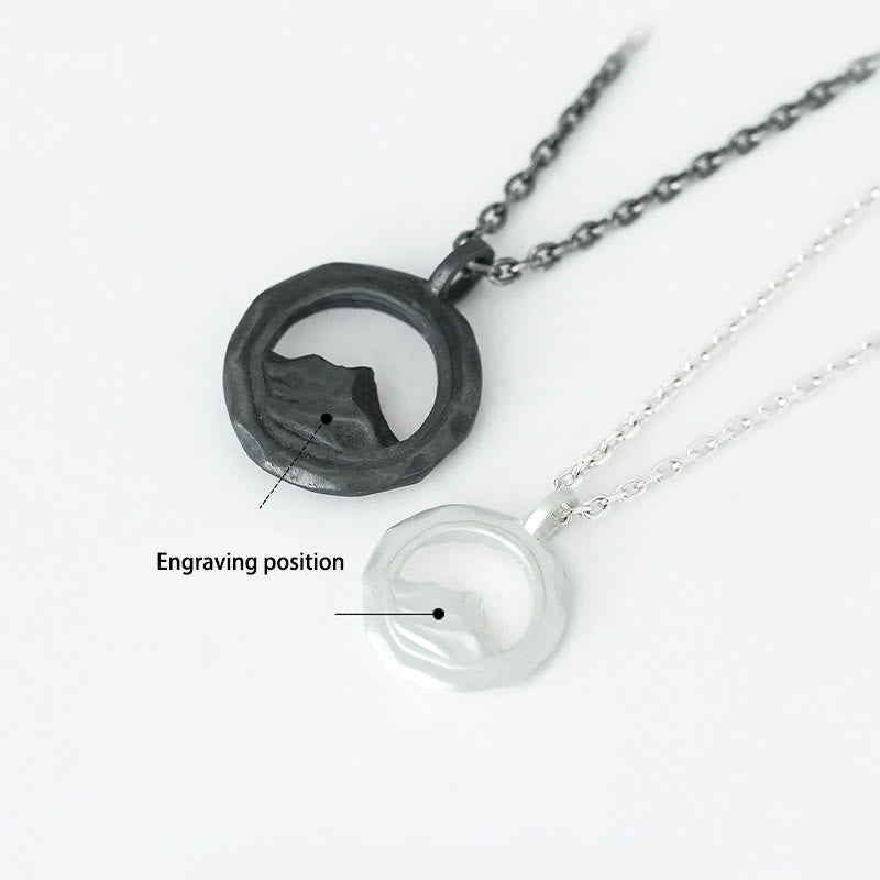 WorldNorse Handgefertigtes Halskette mit Bergmotiv, Silber 999, mit Goldakzenten - Schwarzer Anhänger – mit 55 cm langer Vintage-Diamantkette - JA, BITTE - image 8