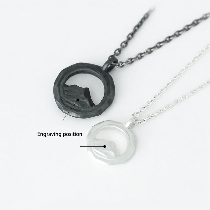 WorldNorse Handgefertigtes Halskette mit Bergmotiv, Silber 999, mit Goldakzenten - Schwarzer Anhänger – mit 55 cm langer Vintage-Diamantkette - JA, BITTE - image 8