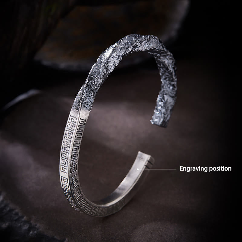 WorldNorse Handgefertigtes 999 Silber Strukturiertes Rock-Armband - Innenumfang 18-19 cm - JA, BITTE - image 3
