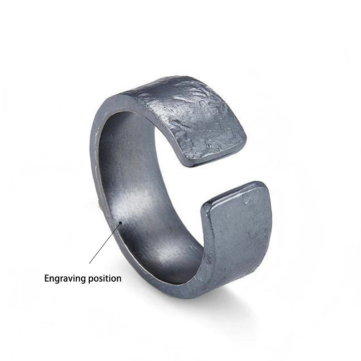 WorldNorse Handgefertigtes 999 Silber Dunkel strukturierter geschmiedeter Kreuzring - Innenumfang 62,5–65 mm - JA, BITTE - image 4