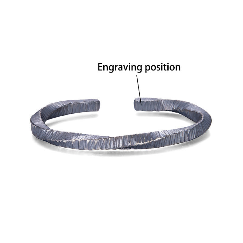 WorldNorse Handgefertigtes Armband aus robustem, geripptem und geprägtem 999er Silber - Innenumfang 19 cm - JA, BITTE - image 4